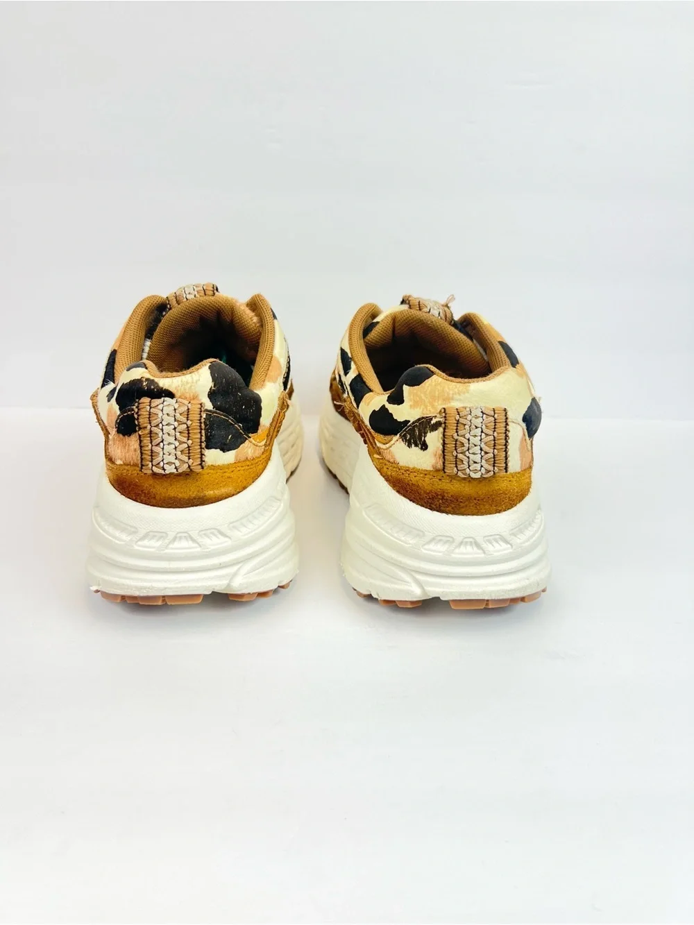 UGG CA805 zip cow print 1120717 Cream Brown Black Unborn Calf Suede Sneakers 7